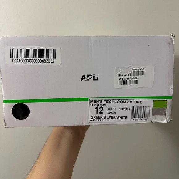 NEW APL Men’s Techloom Zipline Vibrant Green/Silver/White Knit Sneakers Sz.12 - Picture 2 of 8